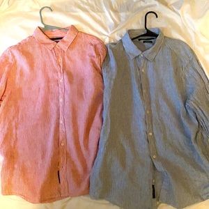 Perry Ellis Long Sleeve Linen Shirts